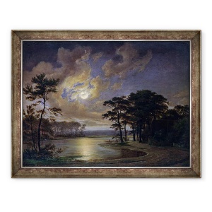 Tablou inramat - Johann Georg Haeselich - Marea Holstein - Lumina lunii, 60 x 80 cm