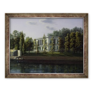 Tablou inramat - Johann Wilhelm Gottfried Barth - Noul pavilion din gradinile Palatului Charlottenburg, 60 x 80 cm