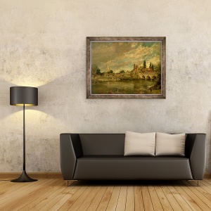 Tablou inramat - John Constable - Podul Harnham si Catedrala Salisbury, 70 x 90 cm - Img 2