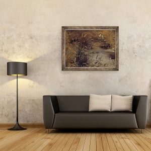 Tablou inramat - John Constable - Rushes de o piscina, 70 x 90 cm - Img 2