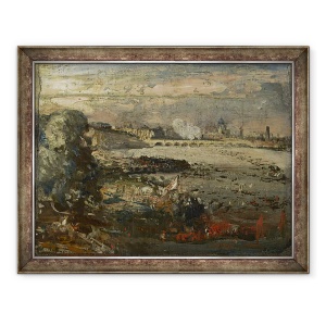Tablou inramat - John Constable - Schita pentru Deschiderea podului Waterloo vazut de pe scarile Whitehall, 18 iunie 1817, 70 x 90 cm