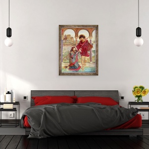 Tablou inramat - John Melhuish Strudwick - Tristan si Iseult, 60 x 80 cm - Img 3