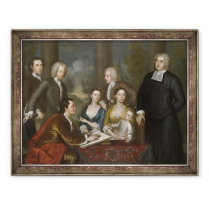 Tablou inramat - John Smibert - Grupul Bermudelor, Dean Berkeley si anturajul sau, 1728, 70 x 90 cm