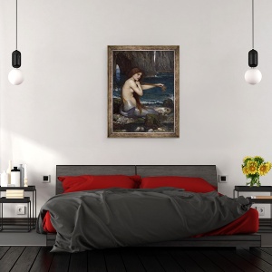 Tablou inramat - John William Waterhouse - A Mermaid, 60 x 80 cm - Img 3