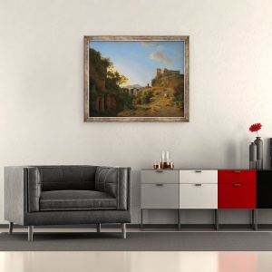 Tablou inramat - Joseph August Knip - Golful Napoli cu Insula Ischia in departare, 50 x 60 cm - Img 2
