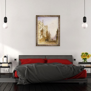 Tablou inramat - Joseph Murray Ince - Colegiul Exeter, Oxford, 60 x 80 cm - Img 3