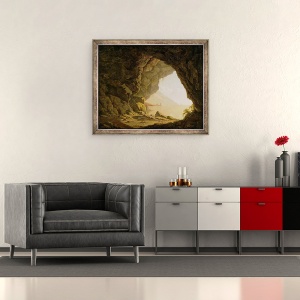 Tablou inramat - Joseph Wright of Derby - Cavern, Langa Napoli, 70 x 85 cm - Img 2