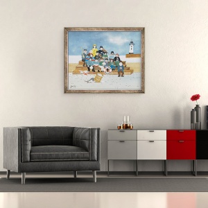 Tablou inramat - Judy Joel - Piratii vechi din Penzance, 70 x 85 cm - Img 2