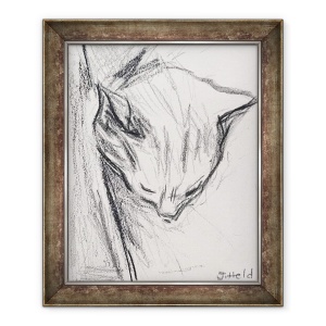 Tablou inramat - Julie Held - Pisica Dormita, 2015, 50 x 60 cm