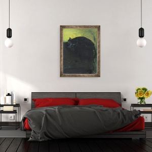 Tablou inramat - Julie Held - Pisica neagra, 70 x 90 cm - Img 3