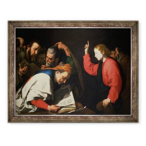 Tablou inramat - Jusepe de Ribera - Hristos printre doctori, 70 x 90 cm