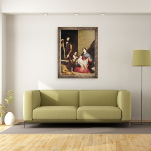 Tablou inramat - Jusepe de Ribera - Sfanta familie, 60 x 80 cm - Img 3