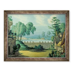 Tablou inramat - Karl Ossipovich Braun the Elder - Proiectare scena pentru opera Pan Tvardovsky de A. Verstovski, 60 x 80 cm