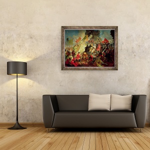 Tablou inramat - Karl Pavlovich Bryullov - Regele Stephan al IV-lea Batory asediaza Pskov in 1581, 60 x 80 cm - Img 2