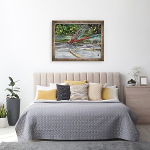 Tablou inramat - Kirstie Adamson - Dragonfly Rosu, 70 x 90 cm - Img 3