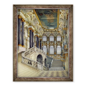 Tablou inramat - Konstantin Andreyevich Ukhtomsky - Scara Palatului de Iarna, 60 x 80 cm