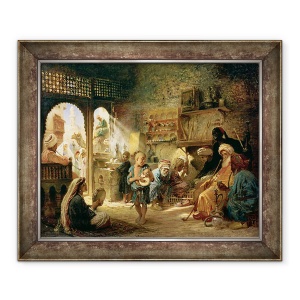 Tablou inramat - Konstantin Egorovich Makovsky - Cafenea in Cairo, 50 x 60 cm