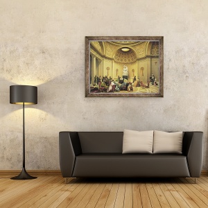 Tablou inramat - Lancelot Theodore Turpin de Crisse - Liturghie in Capela Expiatorie, 70 x 90 cm - Img 2