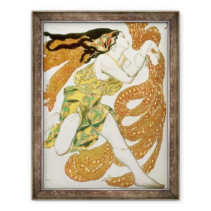 Tablou inramat - Leon Bakst - Design-ul costumului pentru un bacant in Narcisse de Tcherepnin, 70 x 90 cm