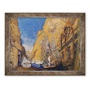 Tablou inramat - Leon Bakst - Scena pentru Dieu Bleu, 60 x 80 cm