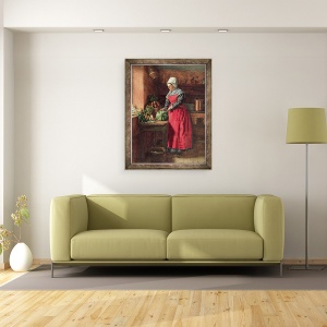 Tablou inramat - Leon Bonvin - Cook cu sort rosu, 70 x 90 cm - Img 2