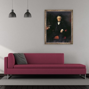 Tablou inramat - Leon Joseph Florentin Bonnat - Isaac Pereire 1806-80 1878, 50 x 60 cm - Img 2