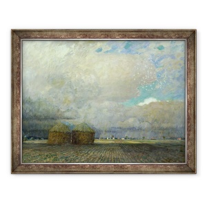 Tablou inramat - Leopold Karl Walter von Kalckreuth - Peisaj cu colibe, 60 x 80 cm
