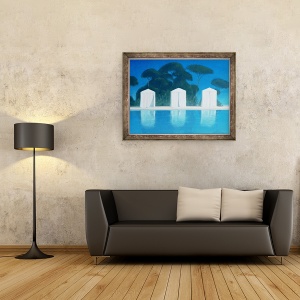 Tablou inramat - Lincoln Seligman - Corturi de piscina, 60 x 80 cm - Img 2