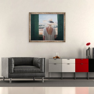 Tablou inramat - Lincoln Seligman - Fata, vedere din spate, Toscana, 50 x 60 cm - Img 2
