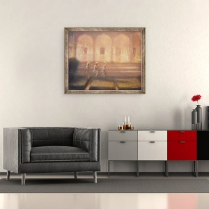 Tablou inramat - Lincoln Seligman - Gradinari la Amber Fort, 50 x 60 cm - Img 2
