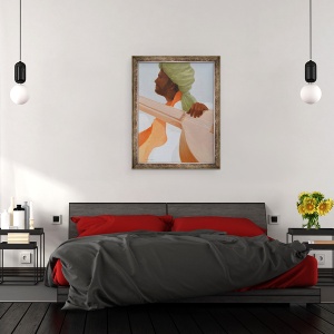 Tablou inramat - Lincoln Seligman - Interpret la sitar II, 70 x 90 cm - Img 3