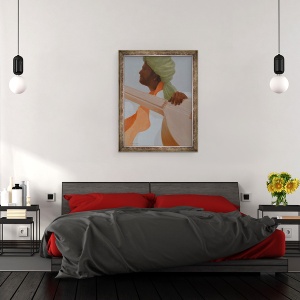 Tablou inramat - Lincoln Seligman - Interpret la sitar III, 60 x 80 cm - Img 3
