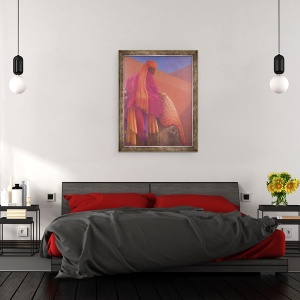 Tablou inramat - Lincoln Seligman - Mahout si elefant, 60 x 80 cm - Img 3