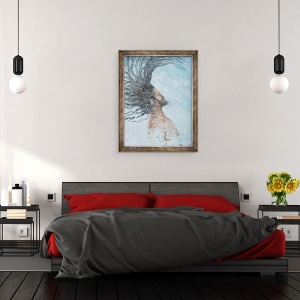 Tablou inramat - Lincoln Seligman - Om sfant in Gange, 60 x 80 cm - Img 3