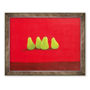 Tablou inramat - Lincoln Seligman - Pere pe panza rosie, 70 x 90 cm