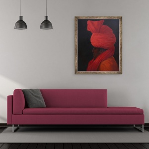 Tablou inramat - Lincoln Seligman - Portret cu zambet, 50 x 60 cm - Img 2
