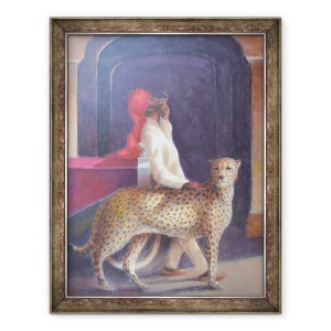 Tablou inramat - Lincoln Seligman - sofer + ghepard, 70 x 90 cm