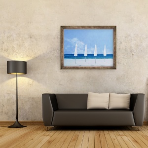 Tablou inramat - Lincoln Seligman - Umbrele de plaja, 60 x 80 cm - Img 2