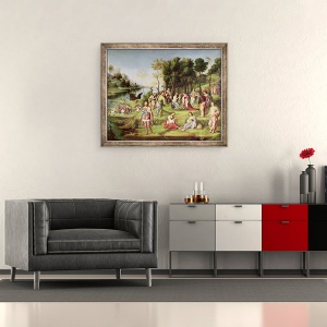 Tablou inramat - Lorenzo Costa - Alegorie a Curtii de Isabella dEste 1474-1539 1504-06, 50 x 60 cm - Img 2