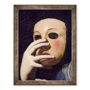 Tablou inramat - Lorenzo Lippi - Femeie cu o masca ulei pe panza, 60 x 80 cm