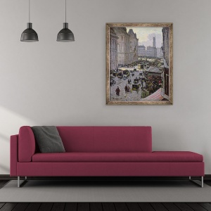 Tablou inramat - Louis Braquaval - Paris Street Scene, 50 x 60 cm - Img 2