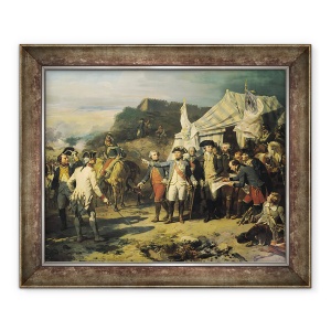 Tablou inramat - Louis Charles Auguste Couder - Asediul Yorktown, 17 octombrie 1781, 50 x 60 cm