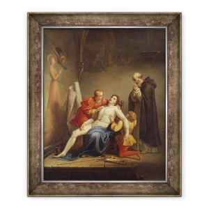 Tablou inramat - Louis Charles Auguste Couder - Moartea lui Masaccio, 70 x 85 cm