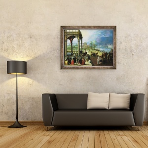 Tablou inramat - Louis de Caullery - Sarbatoarea intr-un palat, 70 x 90 cm - Img 2