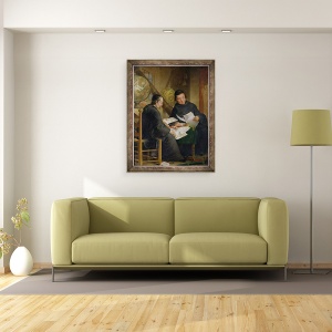 Tablou inramat - Louis Gabriel Blanchet - P.P. Leseur si Francois Jacquier 1711-88 in Roma, 70 x 90 cm - Img 2