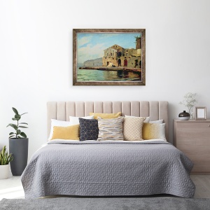 Tablou inramat - Louis Gurlitt - Casa pe plaja la Sorrento, 60 x 80 cm - Img 3