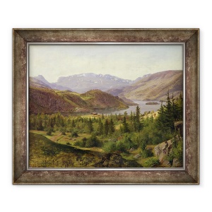 Tablou inramat - Louis Gurlitt - Hjelle in Valders, Fiord Placi, 50 x 60 cm