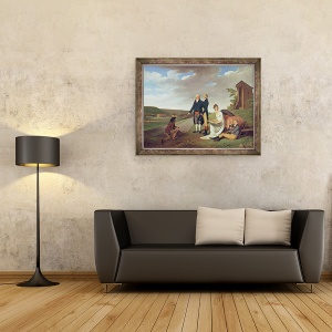 Tablou inramat - Louis Leopold Boilly - Christophe-Philippe Oberkampf si familia in fata fabricii sale de la Jouy, 70 x 90 cm - Img 2