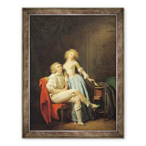 Tablou inramat - Louis Leopold Boilly - Cuplu cu o pasare evadata, 60 x 80 cm