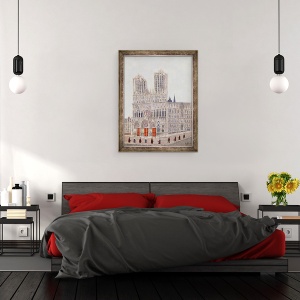 Tablou inramat - Louis Vivin - Catedrala Rheims, 60 x 80 cm - Img 3